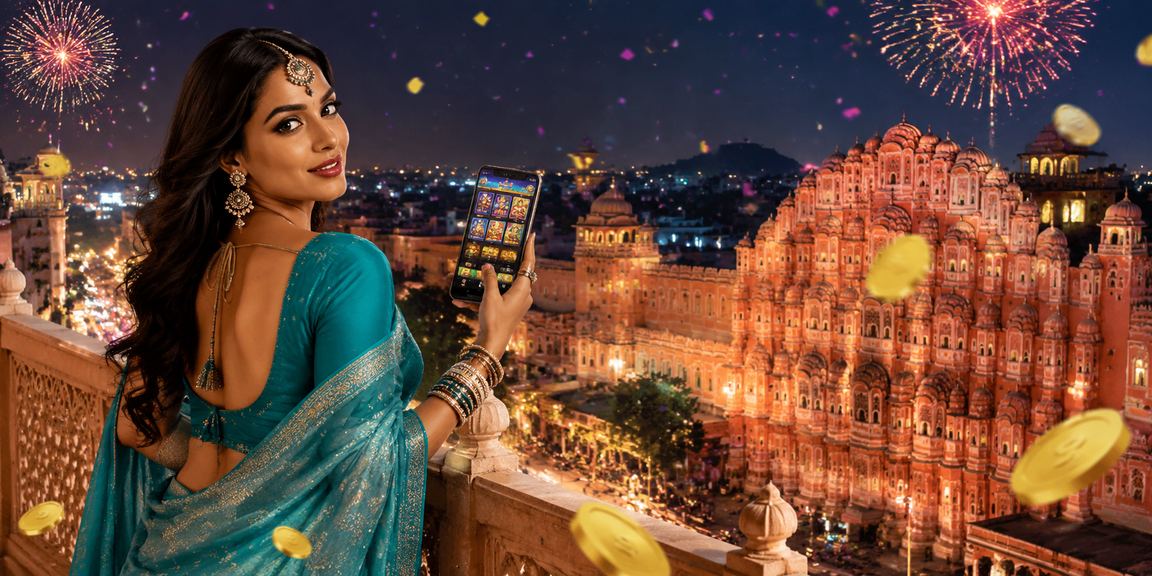 Indian woman placing sports bets in Jaipur